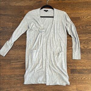 Gray Open Front Cardigan